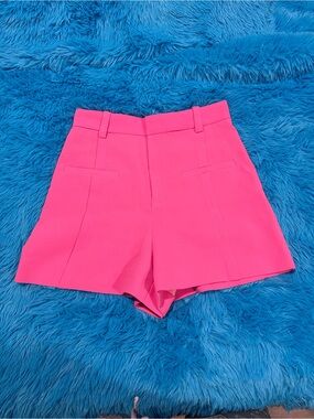 ZARA Hot Pink High Rise Tailored Shorts Size XS